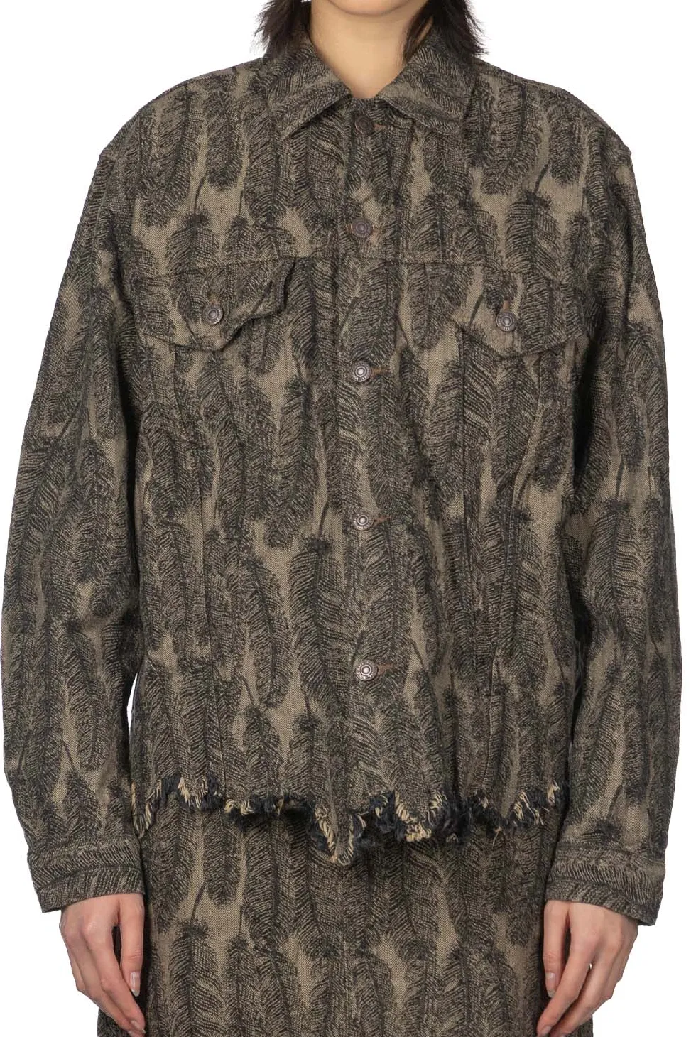 Fashion Kapital 12oz MAGPIE Denim 3rd JKT - Black x Beige