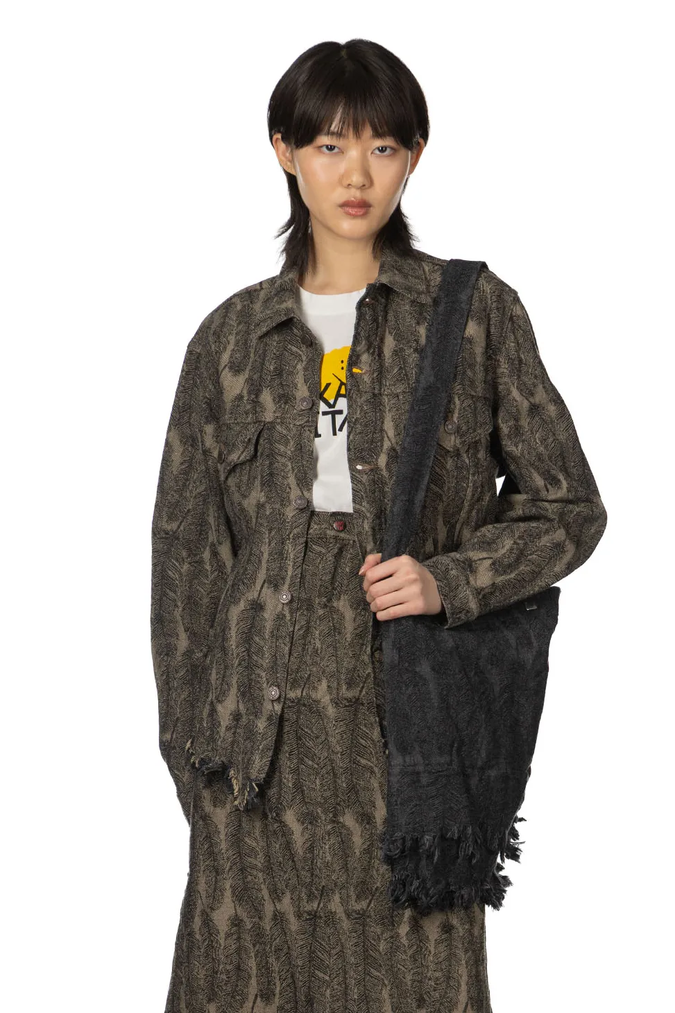 Fashion Kapital 12oz MAGPIE Denim 3rd JKT - Black x Beige
