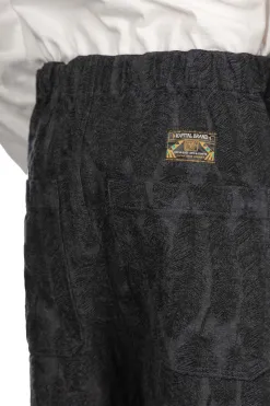 Clearance Kapital 12oz Magpie Denim W-Knee Easy Short Pants - Black x Black