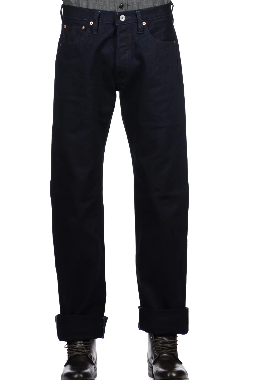 New Iron Heart 14oz Selvedge Denim Straight Cut Jeans - Indigo