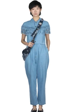 Sale Kapital 5.5oz x 8oz Denim Fringe Jumpsuit