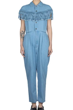 Sale Kapital 5.5oz x 8oz Denim Fringe Jumpsuit