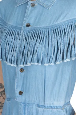 Sale Kapital 5.5oz x 8oz Denim Fringe Jumpsuit
