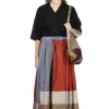 Clearance Kapital Patchwork Gathered Skirt - Trico
