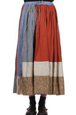 Clearance Kapital Patchwork Gathered Skirt - Trico