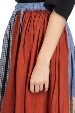 Clearance Kapital Patchwork Gathered Skirt - Trico