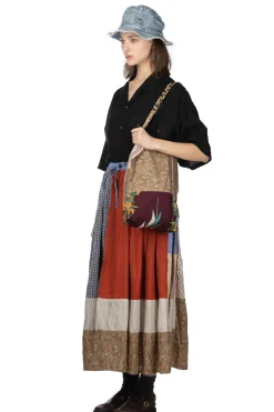Clearance Kapital Patchwork Gathered Skirt - Trico