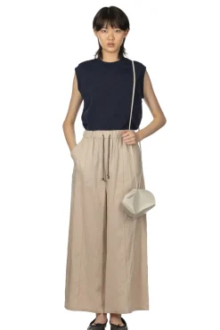 Outlet Manon Pintuck Wide Pants - Beige