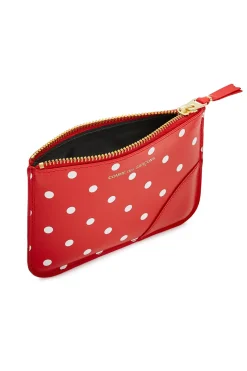 Clearance Comme Des Garcons Wallets Polka Dot Printed Leather Pouch - 2 Colour Choices