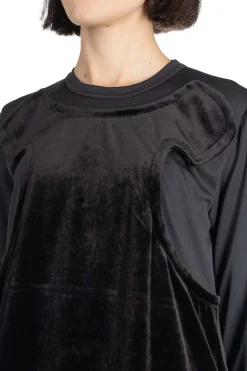 Best Comme Des Garcons Comme Des Garcons Poly x Velveteen LS Top - Black