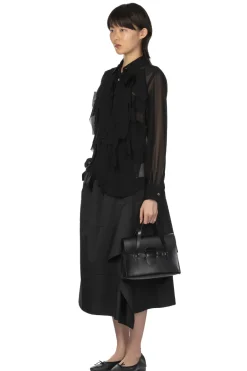 Outlet Comme Des Garcons Comme Des Garcons Polyester Georgette Blouse - Black