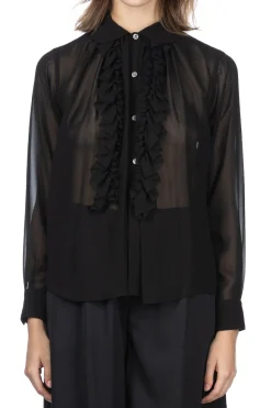 Outlet Comme Des Garcons Comme Des Garcons Polyester georgette SHIRT - Black