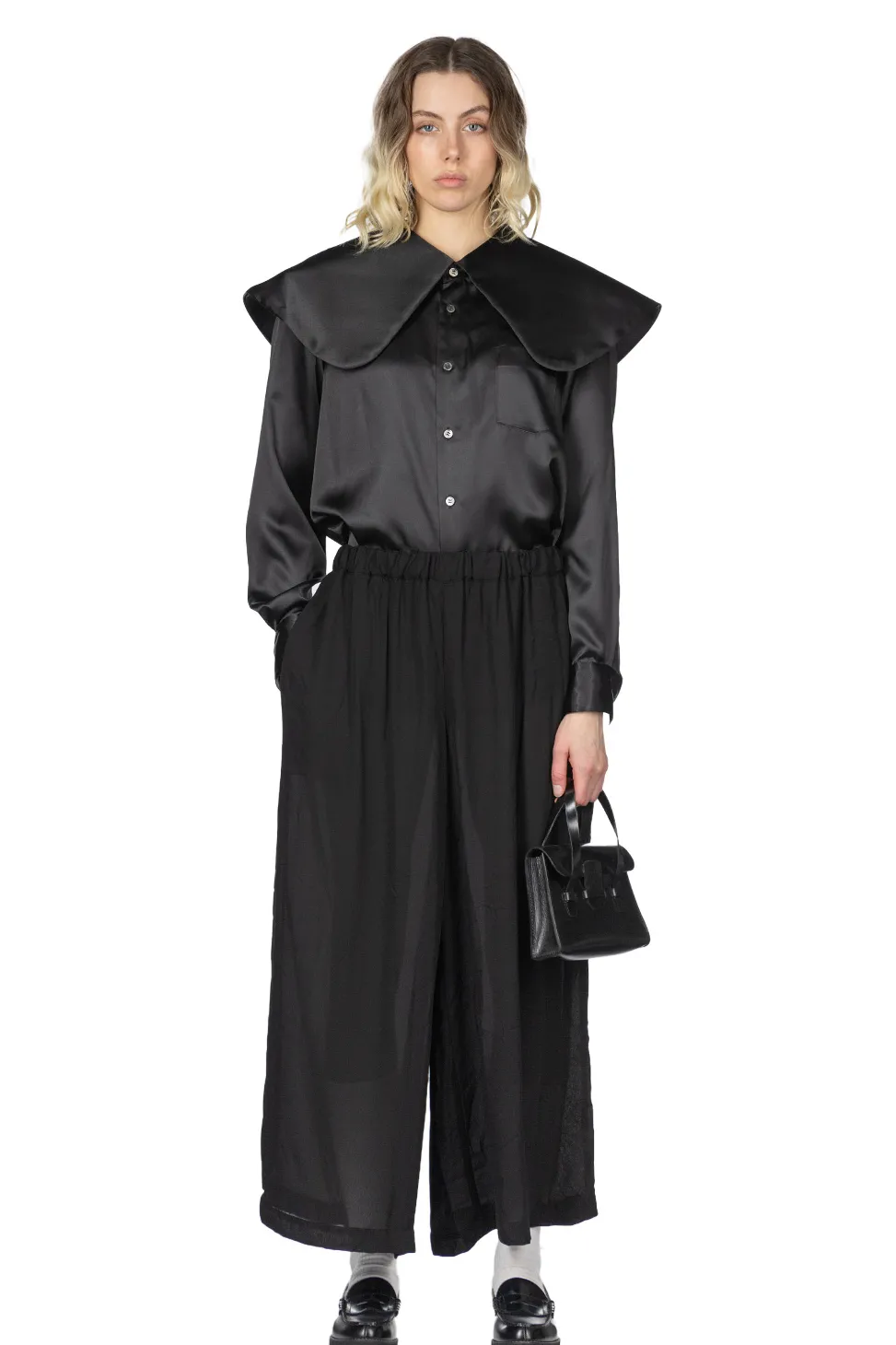 Sale Comme Des Garcons Comme Des Garcons Polyester Georgette Thick Garment Washed Pants