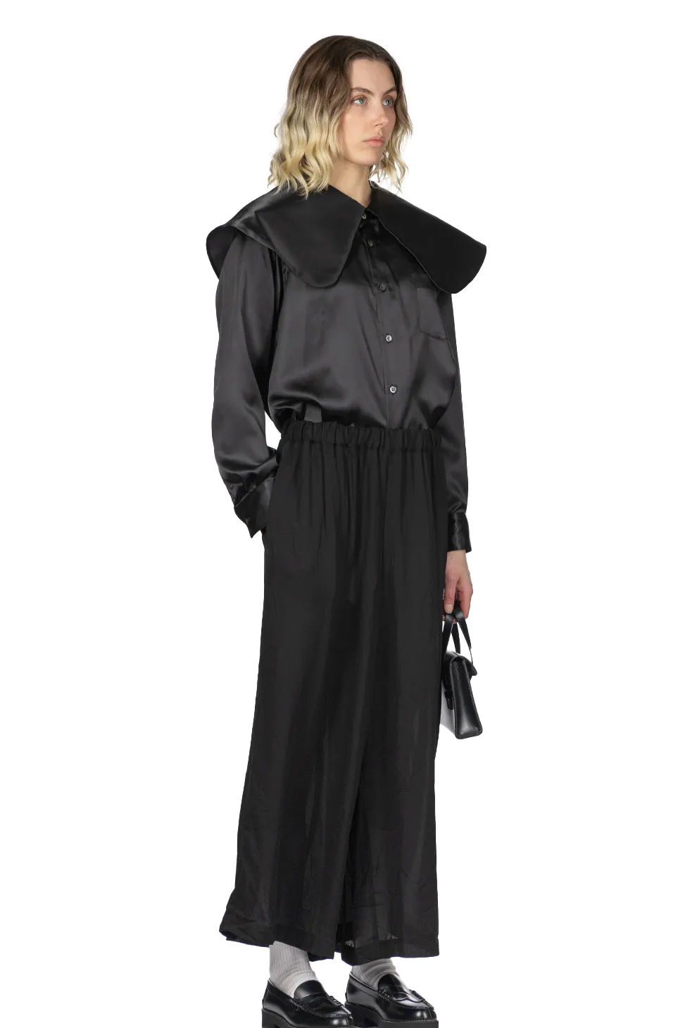 Sale Comme Des Garcons Comme Des Garcons Polyester Georgette Thick Garment Washed Pants
