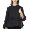 Sale Comme Des Garcons Comme Des Garcons Polyester pique LS TOP- Black