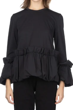 Sale Comme Des Garcons Comme Des Garcons Polyester pique LS TOP- Black