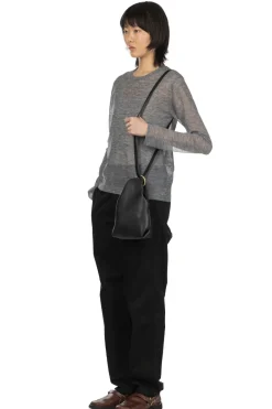 Best YLEVE Polyester Ramie Sheer Knit Pullover - Top Grey