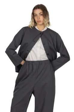 Clearance Nachukara Ponte No Collar Jacket - Charcoal