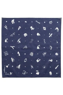 Hot Engineered Garments Printed Bandana - Navy Novelty