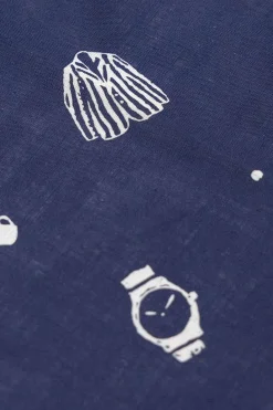 Hot Engineered Garments Printed Bandana - Navy Novelty