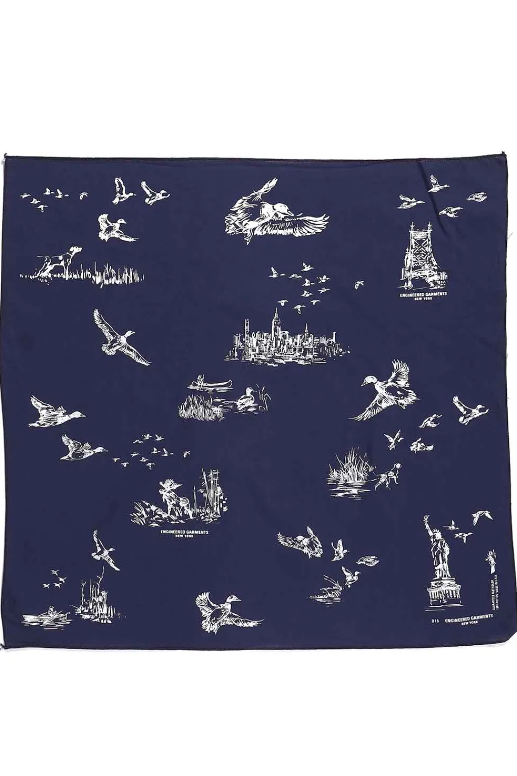 Discount Engineered Garments Printed Bandana - Navy x Hunting