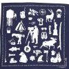 Outlet Engineered Garments Printed Bandana - Navy x Outdoor