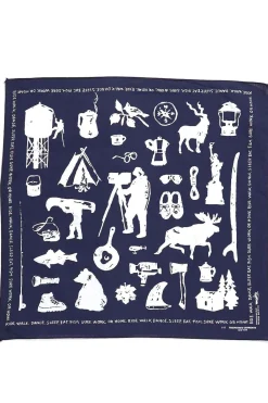 Outlet Engineered Garments Printed Bandana - Navy x Outdoor