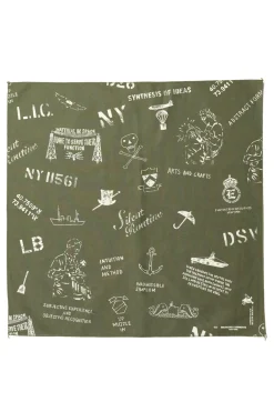 Fashion Engineered Garments Printed Bandana - Olive NY