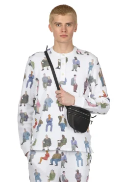 Fashion JW Anderson Printed Waffle Henley Top