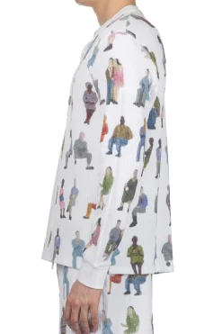 Fashion JW Anderson Printed Waffle Henley Top