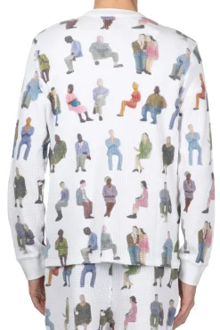 Fashion JW Anderson Printed Waffle Henley Top