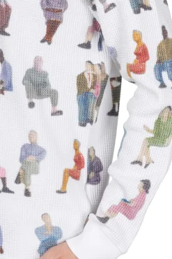 Fashion JW Anderson Printed Waffle Henley Top