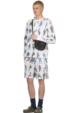 Fashion JW Anderson Printed Waffle Henley Top