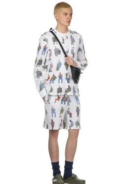 Fashion JW Anderson Printed Waffle Henley Top