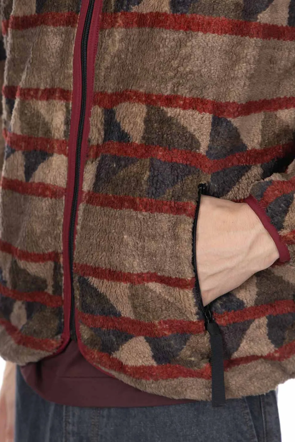 Online Kapital PUEBLO Stripe Fleece Zip Blouson