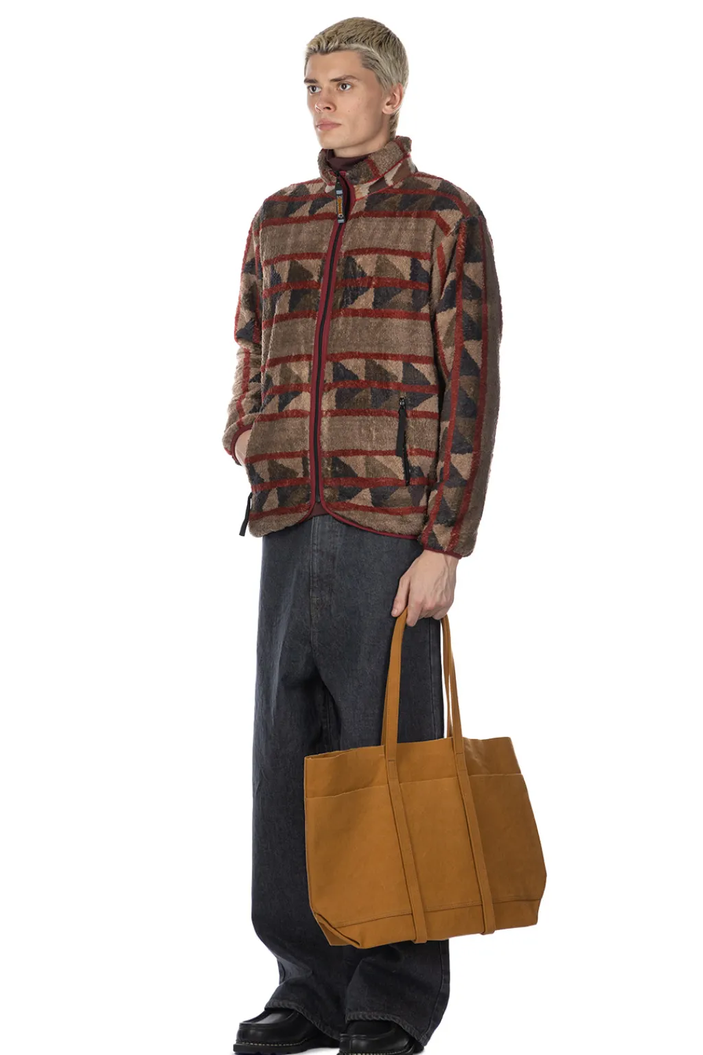 Online Kapital PUEBLO Stripe Fleece Zip Blouson