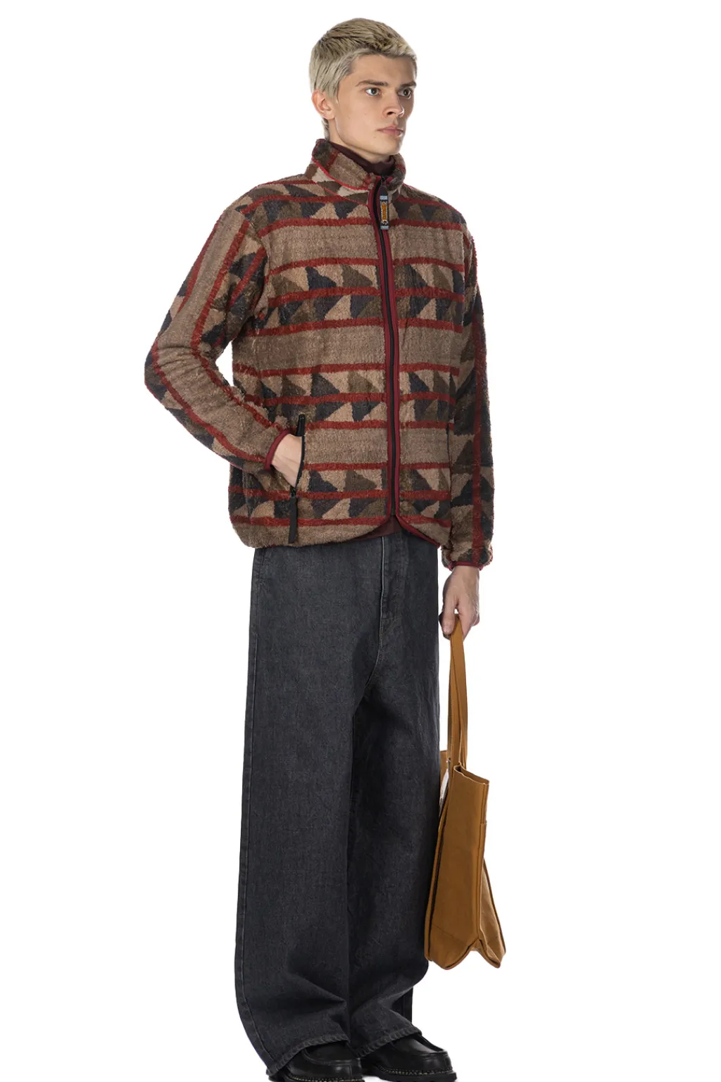 Online Kapital PUEBLO Stripe Fleece Zip Blouson