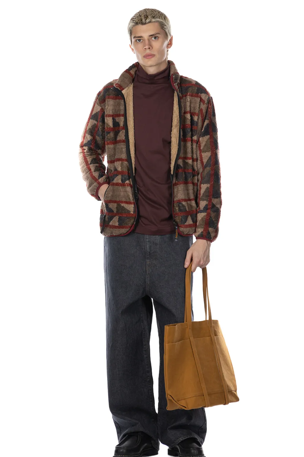 Online Kapital PUEBLO Stripe Fleece Zip Blouson