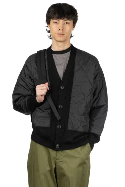 Hot SOFTHYPHEN Quilting Mix Mohair Cardigan - Black