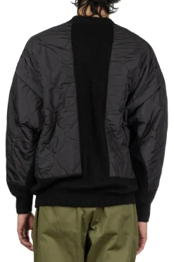 Hot SOFTHYPHEN Quilting Mix Mohair Cardigan - Black