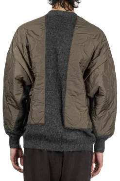 Clearance SOFTHYPHEN Quilting Mix Mohair Cardigan - Grey