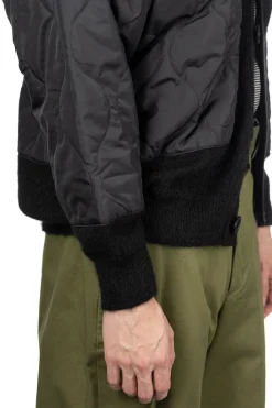 Hot SOFTHYPHEN Quilting Mix Mohair Cardigan - Black