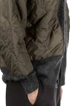 Clearance SOFTHYPHEN Quilting Mix Mohair Cardigan - Grey