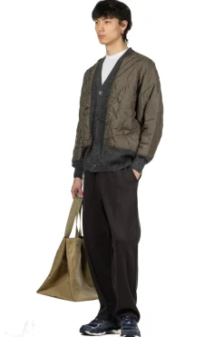 Clearance SOFTHYPHEN Quilting Mix Mohair Cardigan - Grey