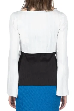 Discount Mame Kurogouchi Random Ribbed Cotton Cropped Top - White