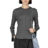 Hot Mame Kurogouchi Random Ribbed Organic Cotton Long Sleeve Top - Grey