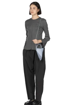 Hot Mame Kurogouchi Random Ribbed Organic Cotton Long Sleeve Top - Grey