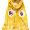 Clearance Kapital Rayon Dot Fringe Stole (MARIA Embroidery)