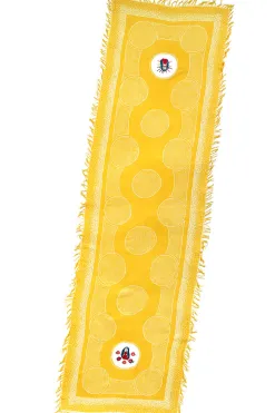 Clearance Kapital Rayon Dot Fringe Stole (MARIA Embroidery)