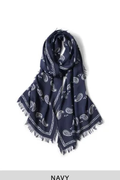 Sale Kapital Rayon Fringe Stole (PECOS Paisley) - 2 Colors